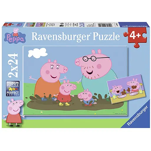 Пазл Ravensburger Свинка Пеппа Веселощі 2 пазли по 24 елементи (9082)