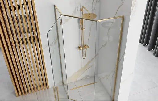 Душевая кабина Rea Diamond 80x80 gold REA-K6615, Золотой, Универсальная, прозрачная - фото 4