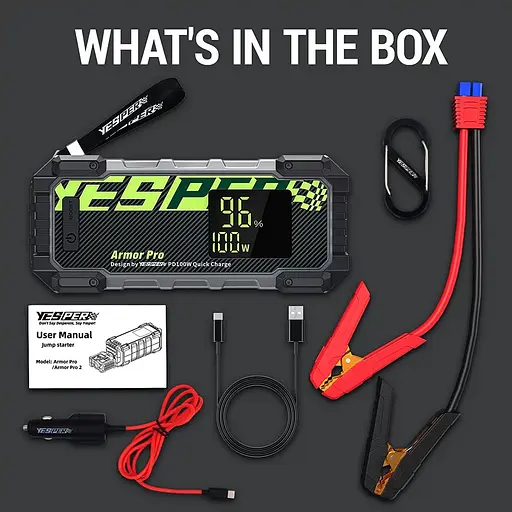 Пуско-зарядное устройство Yesper Armor 66666mah PD100W 2500A - фото 4