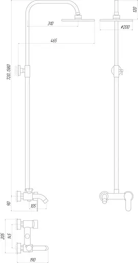 Душова система Globus Lux GLLR-0001, Хром - фото 5