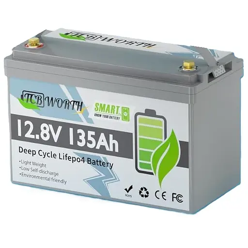 Літій-залізо-фосфатний акумулятор TCBWorth 12.8V 135Ah 1728Wh LiFePO4
