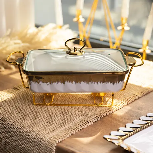 Мармит настольный Yiwu прямоугольный с подогревом 35.5х19х15.5 см на подставке с крышкой мармитница для первых блюд ML789-13 - фото 2