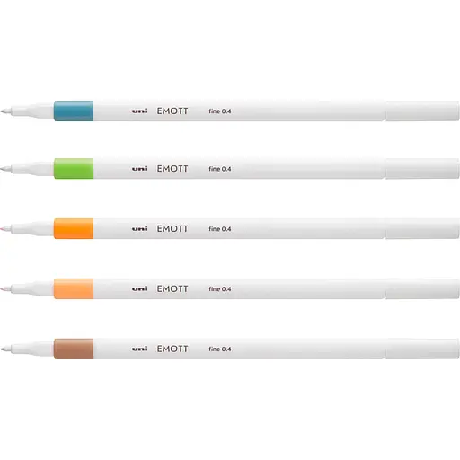 Набор лайнеров Uni Emott Fine Line Nature Color 0.4 мм 5 цветов (PEM-SY/5C.06NC) - фото 3