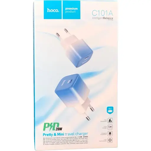 Комплект зарядний і кабель Hoco C101a 20w Pd + Кабель Type-C To Lightning - фото 1