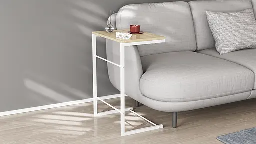 Столик Террі Ferrum-decor 650x440x330 Білий метал ДСП Дуб Сонома 16 мм (FRD-104658)