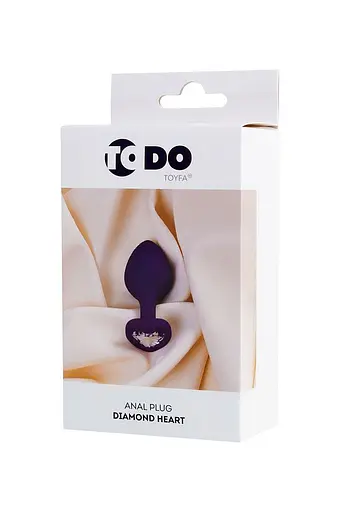 Анальна пробка ToDo Anal Plug Diamond Heart 8 см (фіолетовий) - фото 6