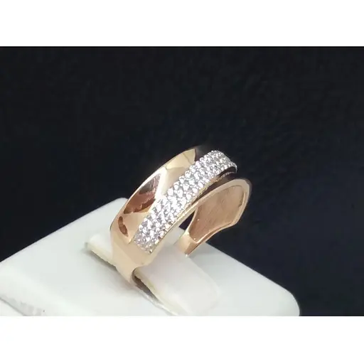 Золоте кільце Столична Ювелірна Фабрика з фіанітами. 141300 17,5 - фото 4