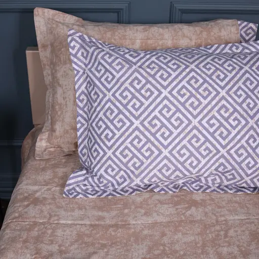 Простирадло на гумці MirSon Поплін 00-4 Geometry Beige 90х200 см бежеве (2200009703041) - фото 5