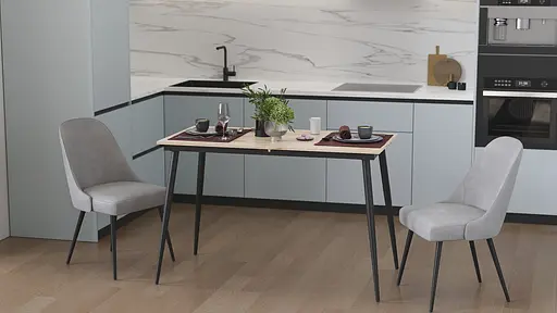 Стіл кухонний розкладний Данді на конусних ногах Ferrum-decor 75x120(160)x70 Чорний метал ДСП Дуб Сан-Марино 16 мм (FRD-106782)