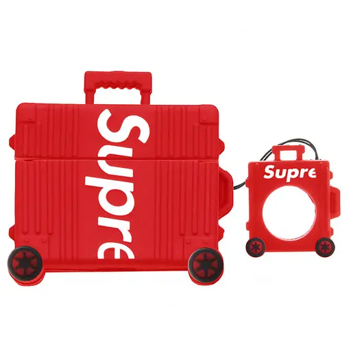 Силіконовий футляр Brand для навушників AirPods 3 + кільце Supreme red