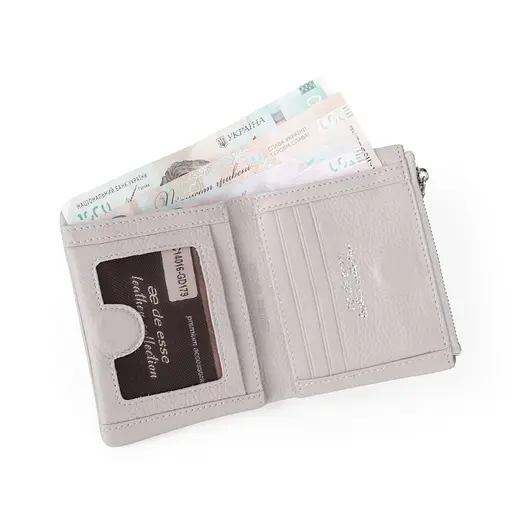 Жіночий гаманець маленький шкіряний De Esse LC14016-GD179 нюдовий - фото 2