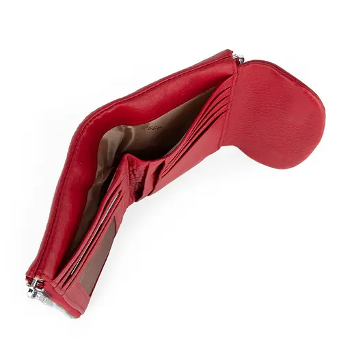 Гаманець жіночий шкіряний De Esse LC68308-05 червоний невеликий на магніті - фото 4