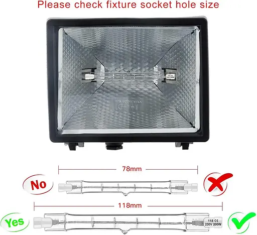 Галогенна лампочка R7S 118 мм 150 Вт 230 В, пачка з 5 галогенних стрижнів R7S 118 мм, галогенна лампа R7s з димованою галогенною - фото 5