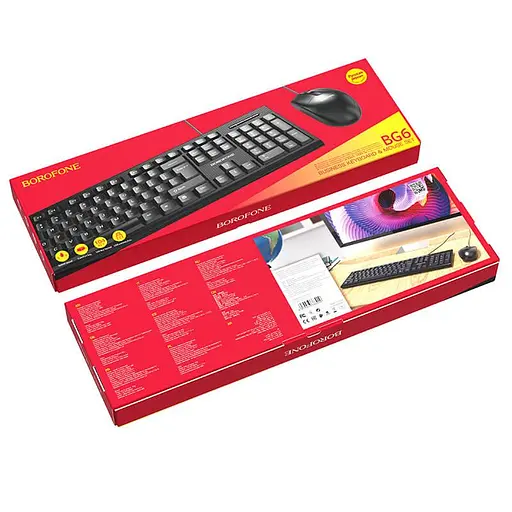 Набір office Combo BOROFONE Business keyboard and mouse set BG6 (Keyboard RU/ENG розкладка/Mouse) - фото 8