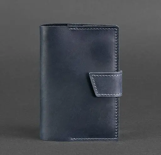 Шкіряна обкладинка для паспорта 4.0 синя - фото 6