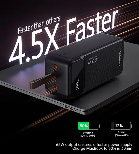УМБ Choetech Power bank B734 40000 mAh 65 W Black (B734-BK) - фото 6