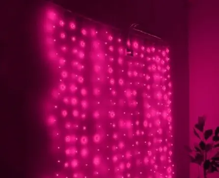 Гирлянда штора Роса с шариками 3х1м Розовая