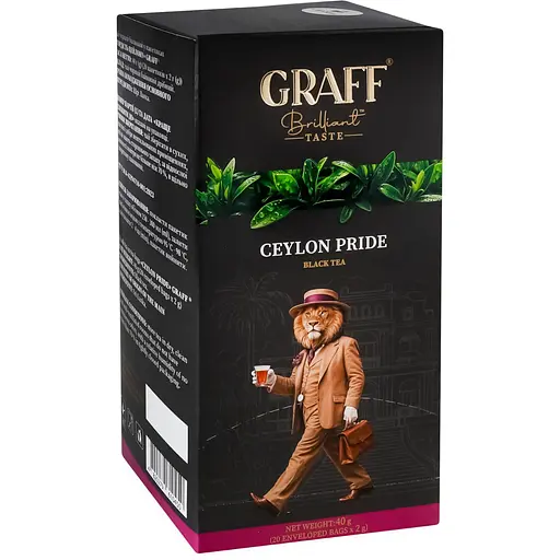 Уцінка. Чай чорний байховий Graff Ceylon Pride 40 г (20 шт. х 2 г)