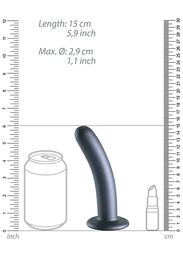 Фаллоимитатор Ouch! Smooth G-Spot Dildo 6apos;apos; 15 см (серый) - фото 6