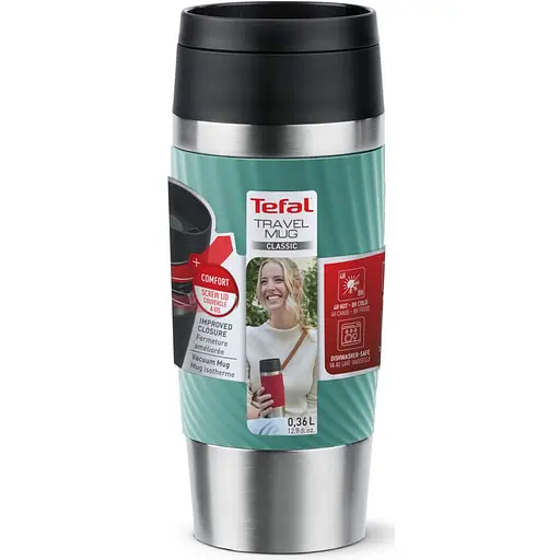 Термочашка Tefal Travel Mug Classic Twist 360 мл зеленая (N2024310) - фото 4