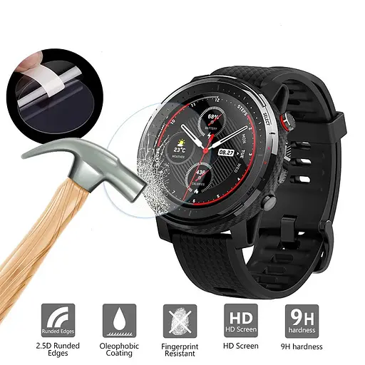 Закаленное защитное стекло VSKEY для часов Amazfit Stratos 3, диаметр 36 мм. - фото 4