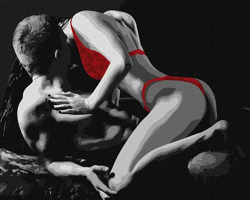 Набір для розпису по номерах Червона спокуса, Ideyka, 40x50 см, КНО8519