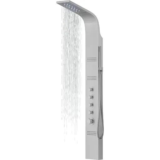 Душова панель Corsan Kaskada silver LED A014MSLLED, Сірий - фото 1