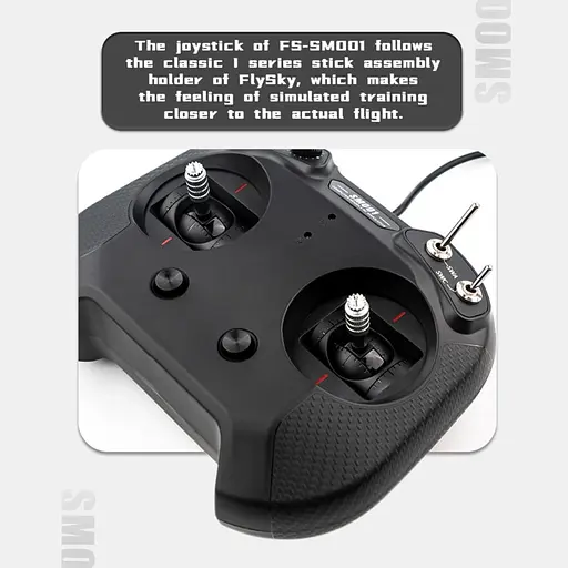 Пульт дистанционного управления FPV FlySky FS-SM001 8CH USB для Liftoff, DRL, DCL, DJI Virtual Flight симуляторный 8-канальный черный (18777) - фото 4