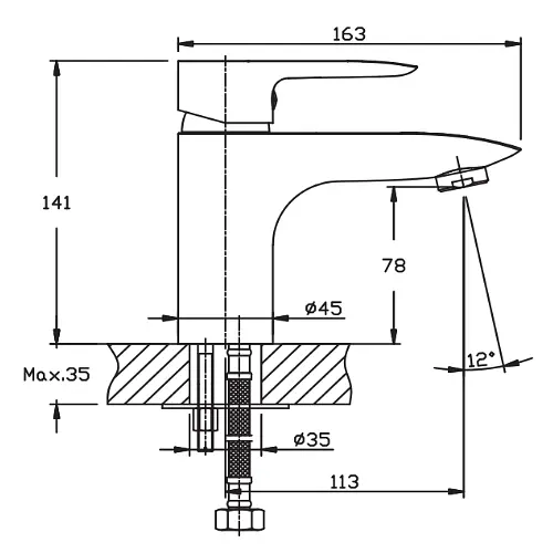 Змішувач для умивальника Haiba COLUMBIA 001 (HB0038) - фото 2
