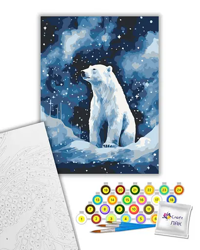Набір для розпису ArtCraft Полярний ведмідь 30х40 см (11698-AC) - фото 2