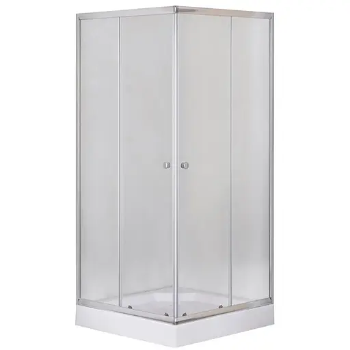 Душевая кабина с низким поддоном Mixxus Cubic SCT01-90x90x195-FB хром матовое стекло 4 мм MI6903, Универсальная, матовый, хром - фото 1