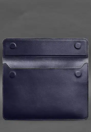 Кожаный чехол-конверт BlankNote на магнитах для ноутбука Универсальный Темно-синий - фото 2