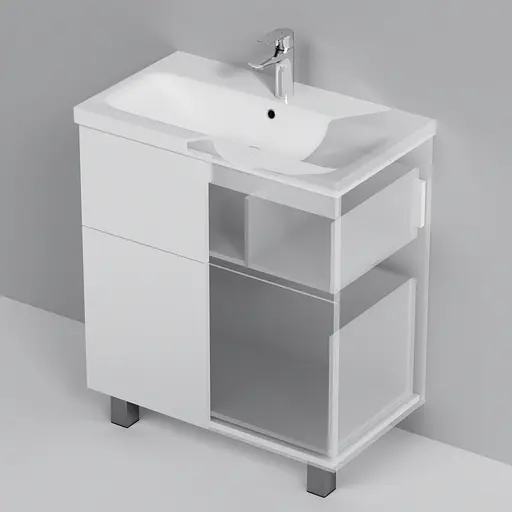 Тумба з умивальником AM.PM Gem підлогова 75 см білий MGA-FSX07522WG-WCC0752WG Білий - фото 6