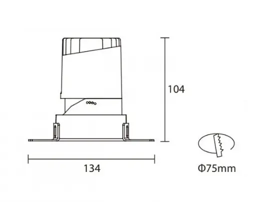 Светильник точечный врезной KLOODI KD-GIRON134 TR 12W 3K 38D WH/REF-WH - фото 2