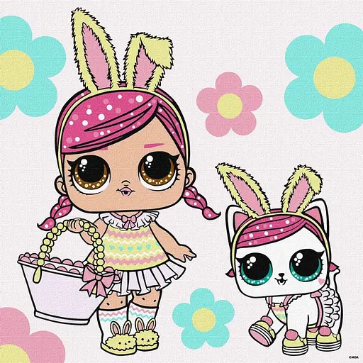 Картина по номерам "L.O.L. Surprise! Spring Bling Hops with Kittea" KHO1102, 40х40 см