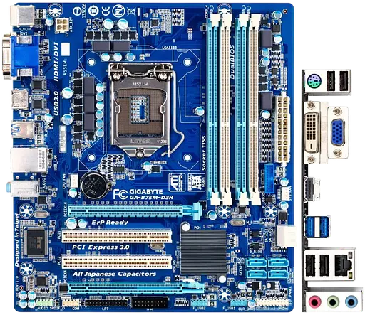 Материнская плата Gigabyte GA-B75M-D3H LGA 1155 (GA-B75M-D3H) Б/У - фото 2