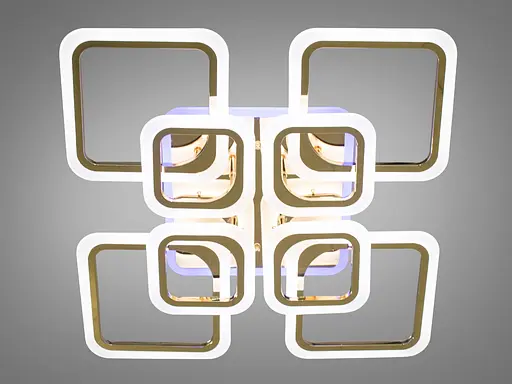 Світлодіодна люстра смарт світильник з пультом, 145W, золота люстра - фото 2