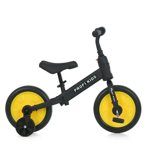 Дитячий біговел-велосипед MBB 1012-4 Profi Kids 12" EVA-колеса ексцентрик чорно-жовтий - фото 5
