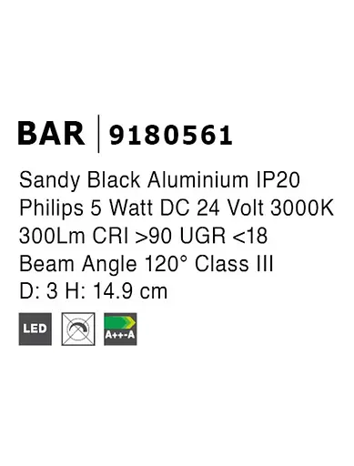 Магнітний світильник Nova Luce BAR 9180561 - фото 4