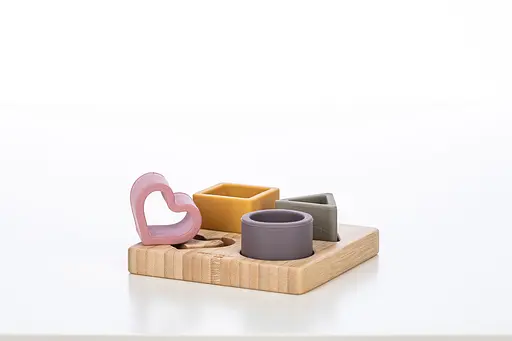 Силіконовий сортер на дерев`яному підносі FreeON рожевий - фото 3