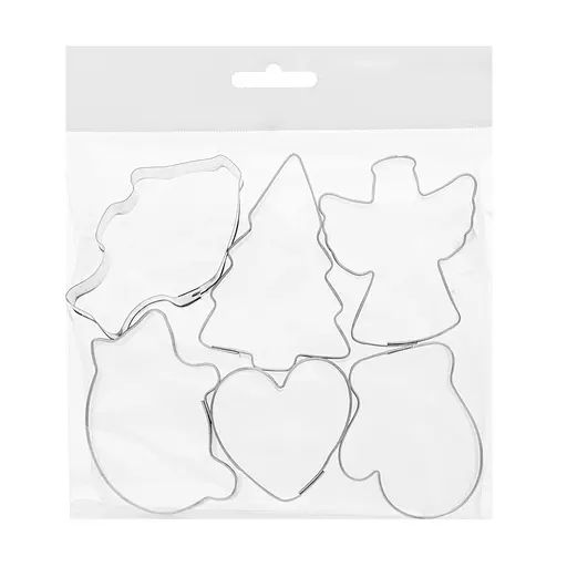 Набір металевих форм для вирізання висічки вирубки печива 6 шт. (янголятко, ялинка, рибка, сердечко), Master Class Сірий 86828 - фото 8