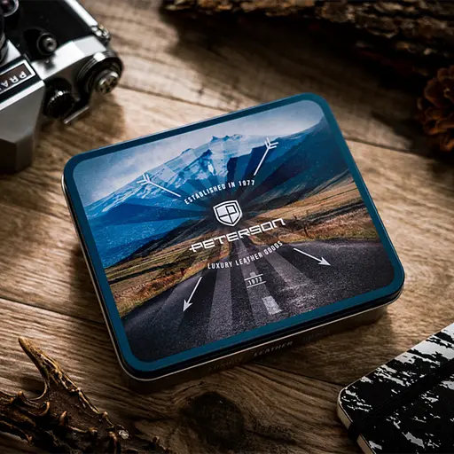 Кошелек кожаный мужской Peterson 303UP черный с трезубом в коробке - фото 9