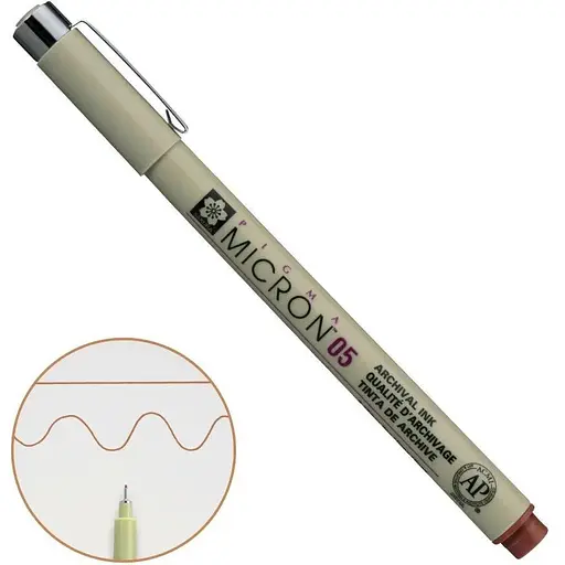 Линер Pigma Micron (0.5) 0.45 мм Коричневый Sakura - фото 1
