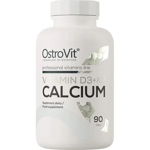 Вітаміни та мінерали OstroVit Vitamin D3 + K2 + Calcium 90 таблеток - фото 1