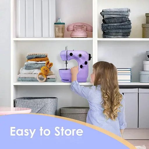 Ручная швейная машина с удлинителем, регулируемые 2 скорости с ножной педалью со швейными наборами для начинающих женщин - фото 5