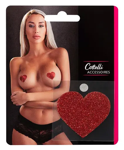 Наклейки для сосків Cottelli Accessoires Titty Sticker Heart червоний - фото 8