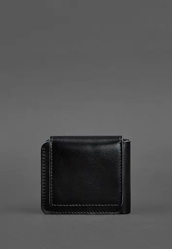Шкіряне портмоне 4.2 на кнопці чорне - фото 5