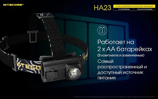 Налобный фонарь Nitecore HA23 AAx2 250лм - фото 5