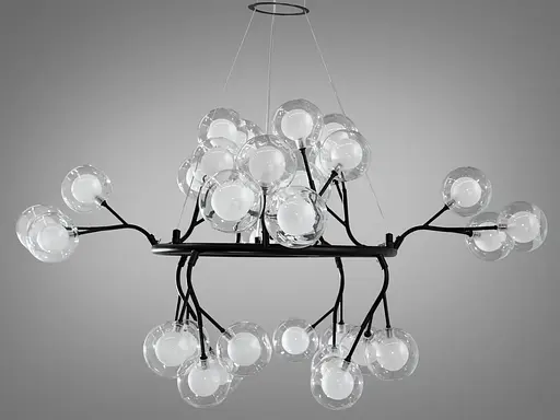 Ексклюзивна новинка чорна люстра підвіс "Світлячок", 36 ламп - фото 3