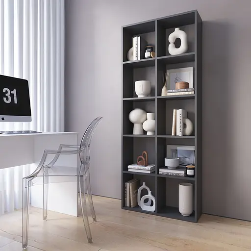 Книжная полка стеллаж Vays M-1 на 10 ячеек ЛДСП 72x29x178 см для дома офиса детской или гостиной - фото 3